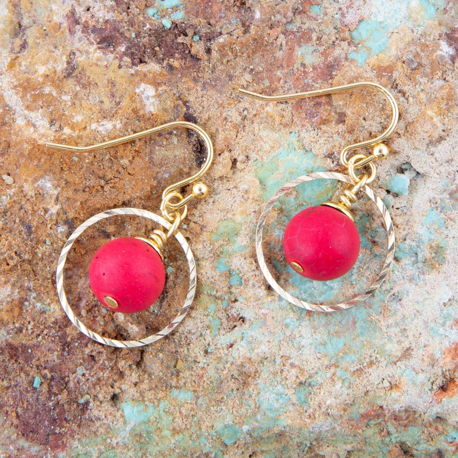 In The Loop Red Magnesite Earrings Barse Jewelry