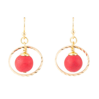In The Loop Red Magnesite Earrings Barse Jewelry