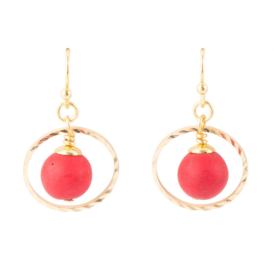 In The Loop Red Magnesite Earrings Barse Jewelry