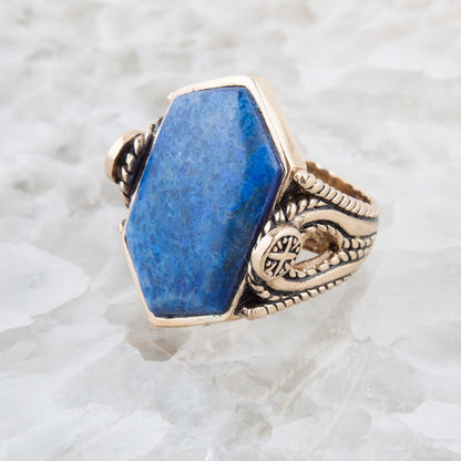 Ingrained Blue Lapis Statement Ring Barse Jewelry