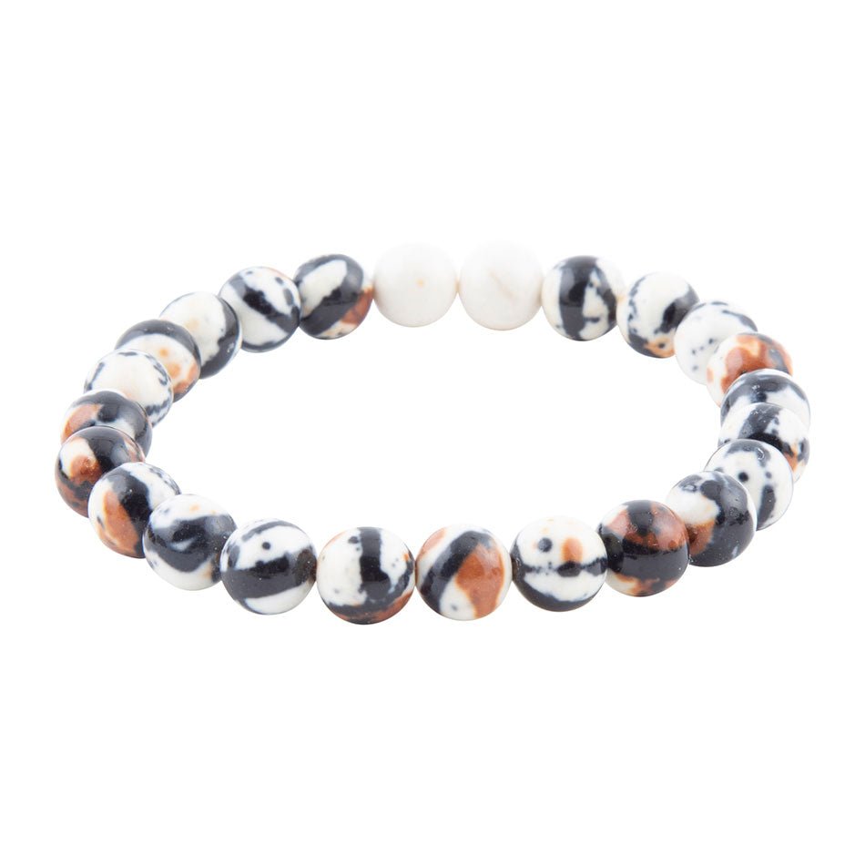 Agate Black and White Stretch Bracelet Barse Jewelry