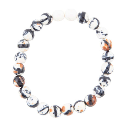 Agate Black and White Stretch Bracelet Barse Jewelry