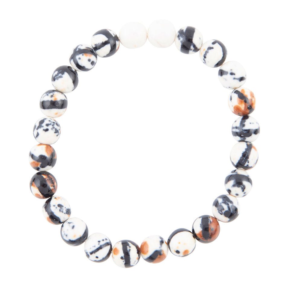 Agate Black and White Stretch Bracelet Barse Jewelry