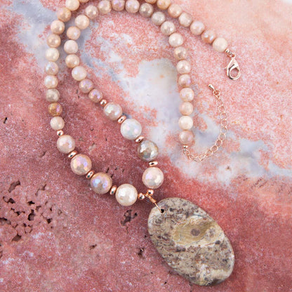 Jasper Slab in Pink Necklace Barse Jewelry