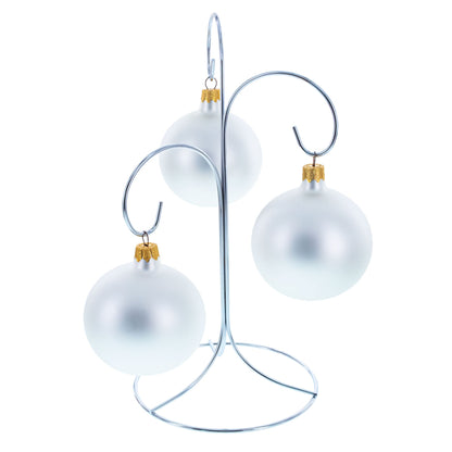 3-Arm 3-Tier Silver Metal Ornament Stand Display 10.75 Inches (Taiwan)