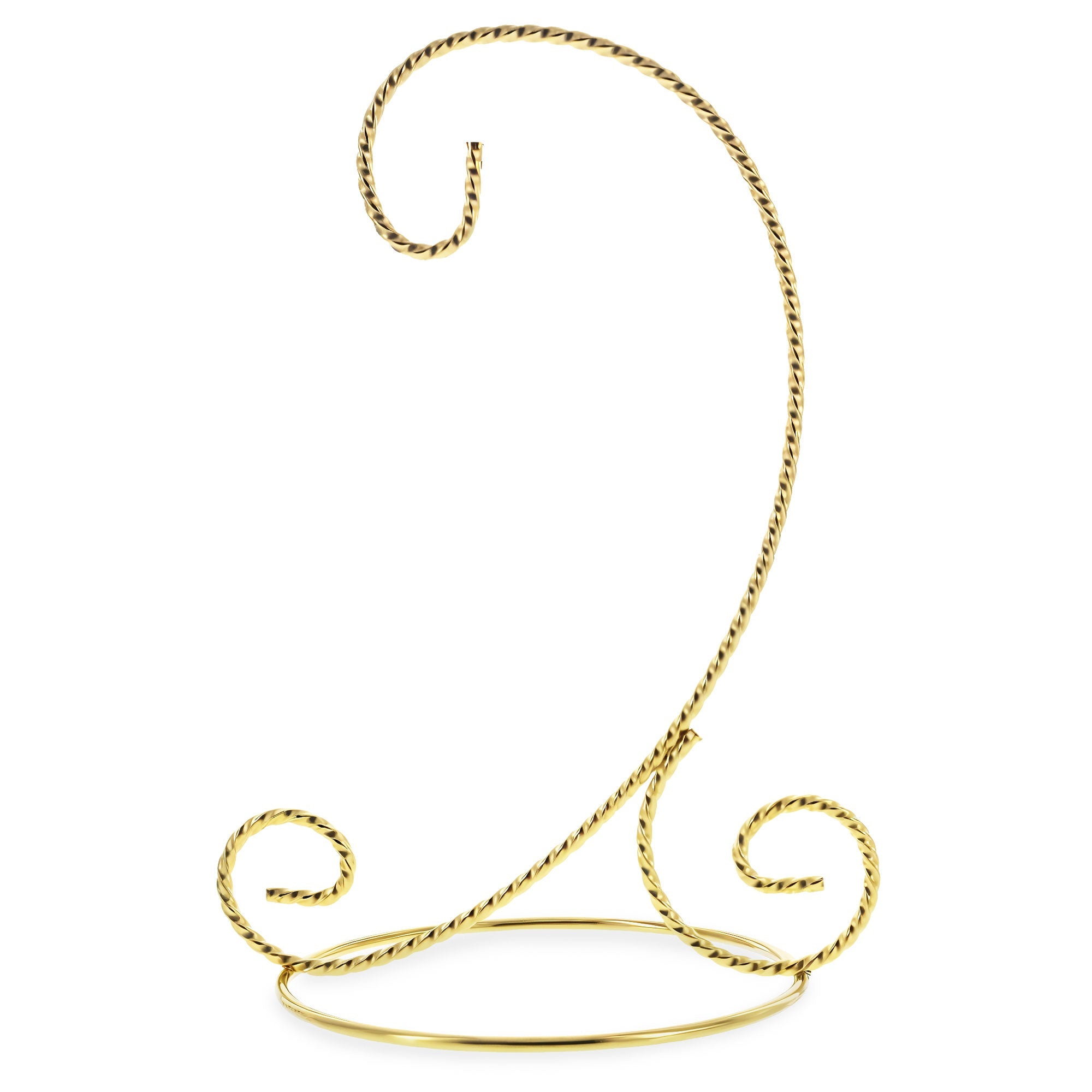 Twisted Wire Gold Metal Ornament Stand Display 7.2 Inches (Taiwan)