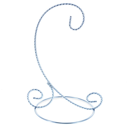 Twisted Wire Silver Metal Ornament Stand Display 7.2 Inches (Taiwan)