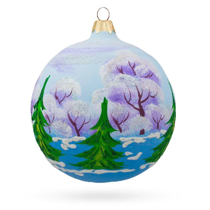 Reindeer Carrying Bag of Gifts Glass Ball Christmas Ornament 3.25 Inches