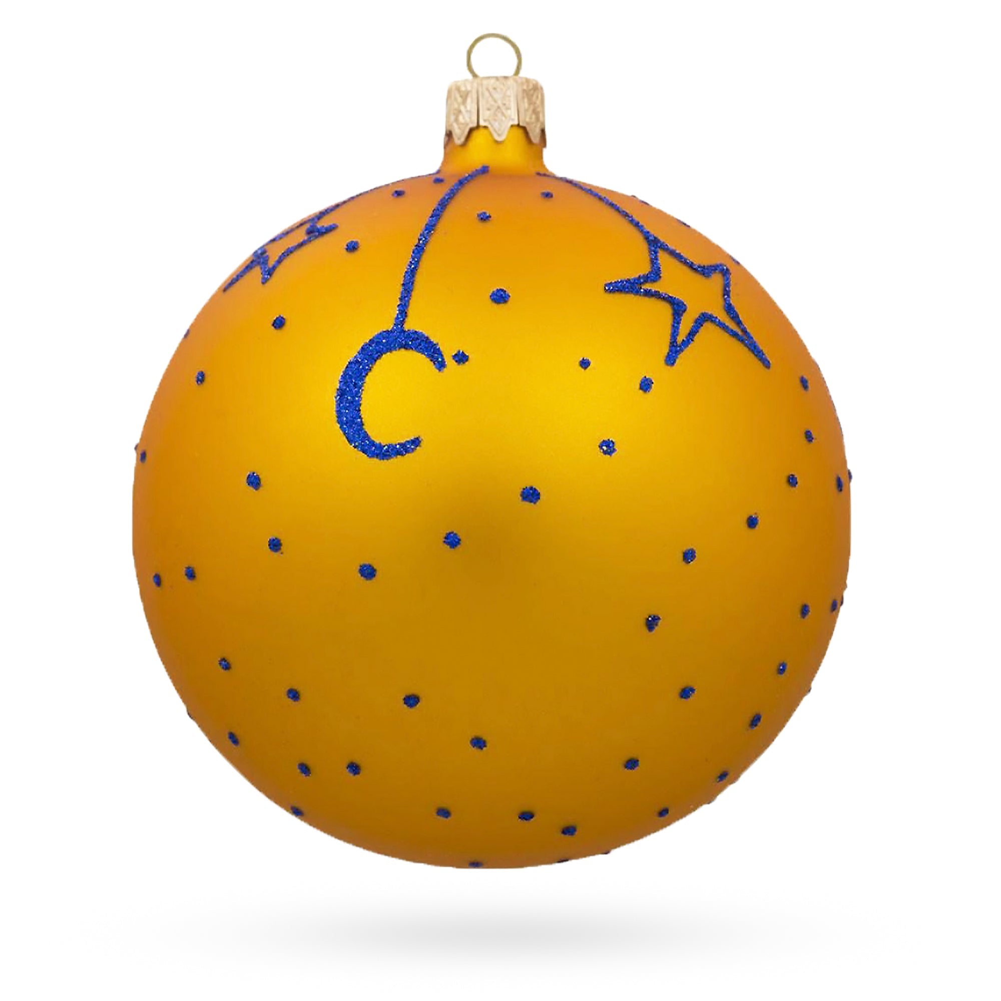 Boy with Candy Cane Glass Ball Baby's First Christmas Ornament 4 Inches