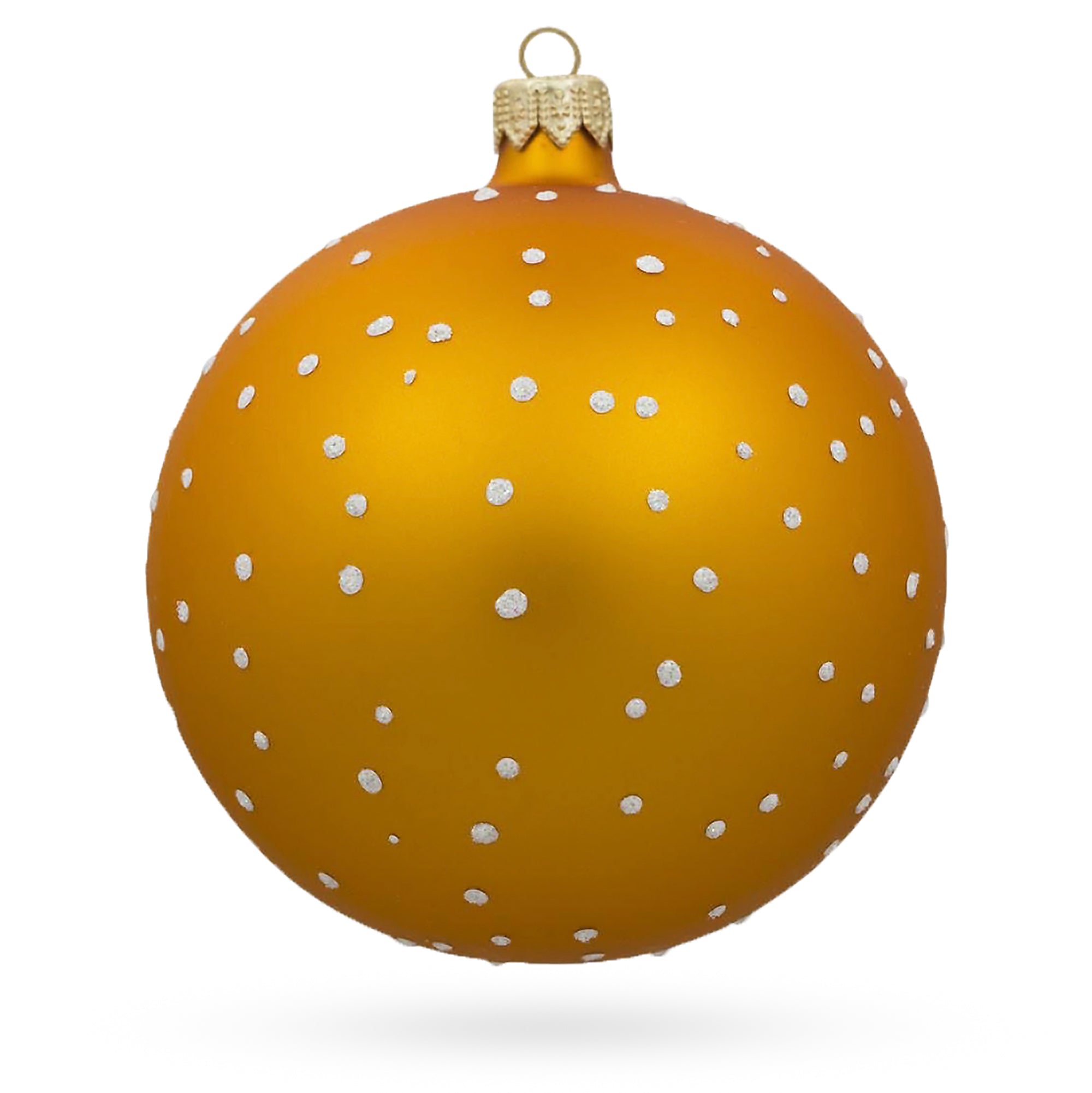 White Owl Perched by Winter Tree Glass Ball Christmas Ornament 4 Inches BestPysanky