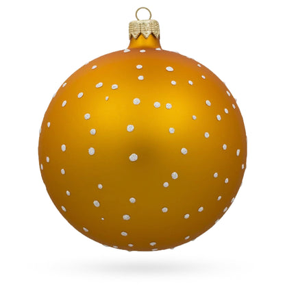 White Owl Perched by Winter Tree Glass Ball Christmas Ornament 4 Inches BestPysanky