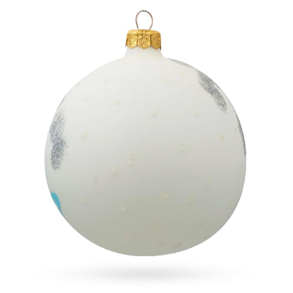 Two Penguins Glass Ball Christmas Ornament 4 Inches