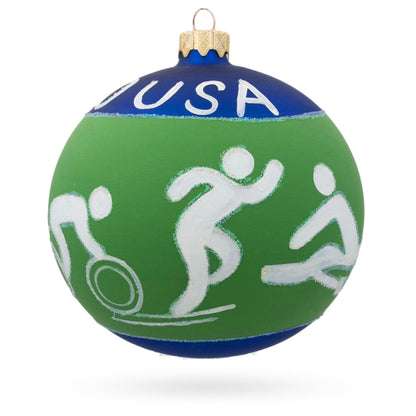 Swimming, Boxing, Biking, Track, Rowing Sports Glass Ball Christmas Ornament 4 Inches BestPysanky