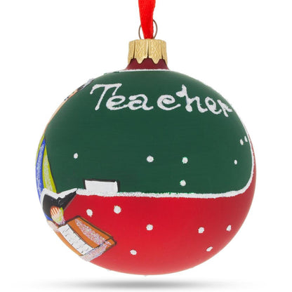 The Teacher Glass Ball Christmas Ornament 3.25 Inches