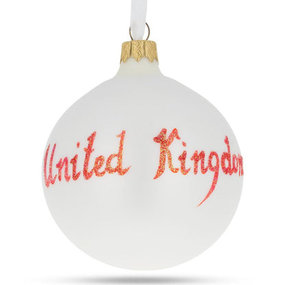 United Kingdom Coat of Arms Glass Ball Christmas Ornament 3.25 Inches