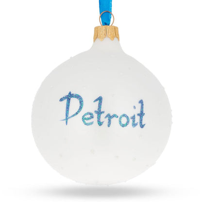 Detroit, Michigan Glass Ball Christmas Ornament 3.25 Inches
