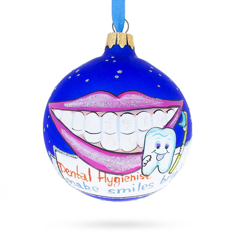 Dental Hygienist Glass Ball Christmas Ornament 3.25 Inches BestPysanky