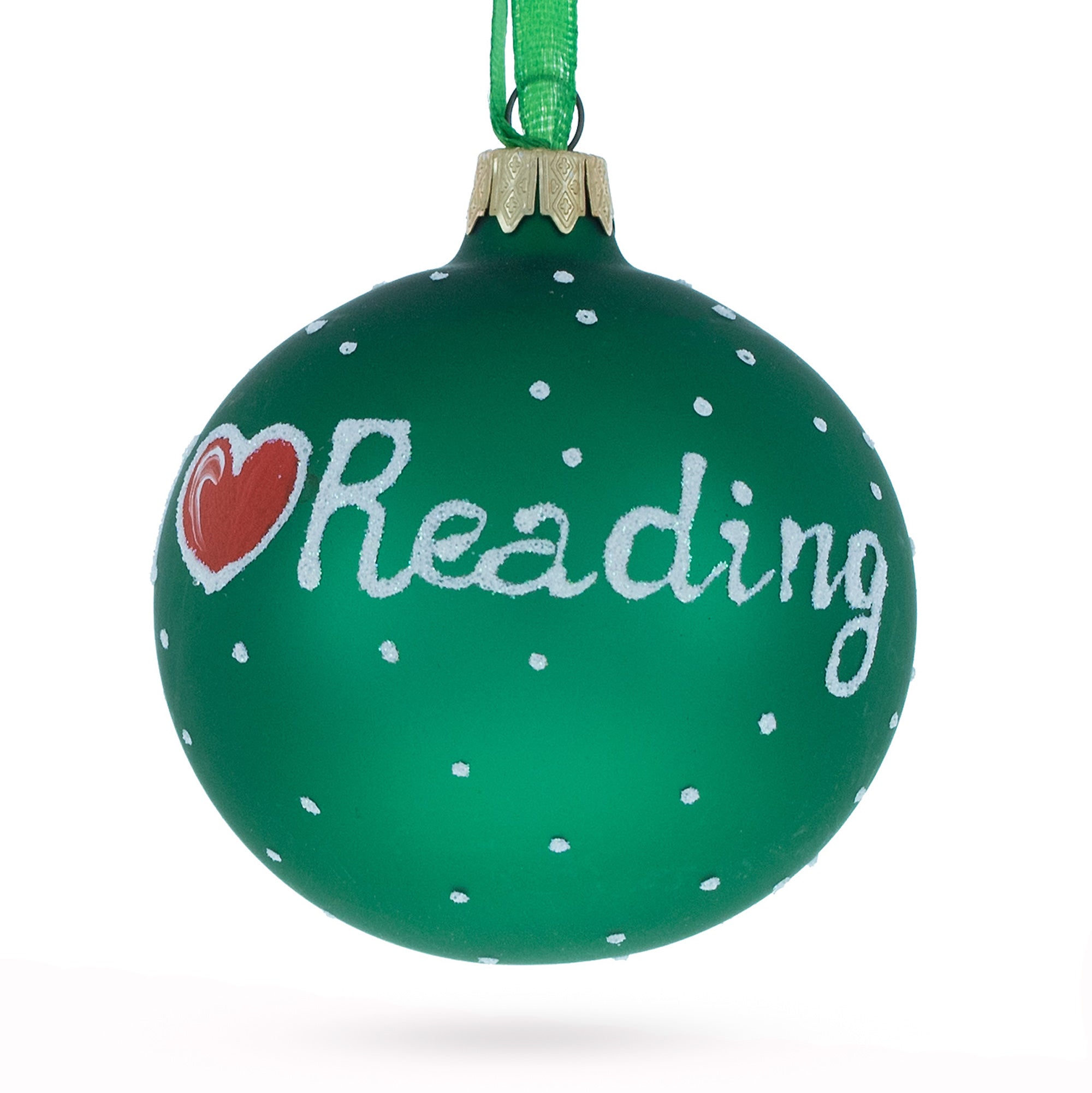 Wise Owl Reading Book Glass Ball Christmas Ornament 3.25 Inches