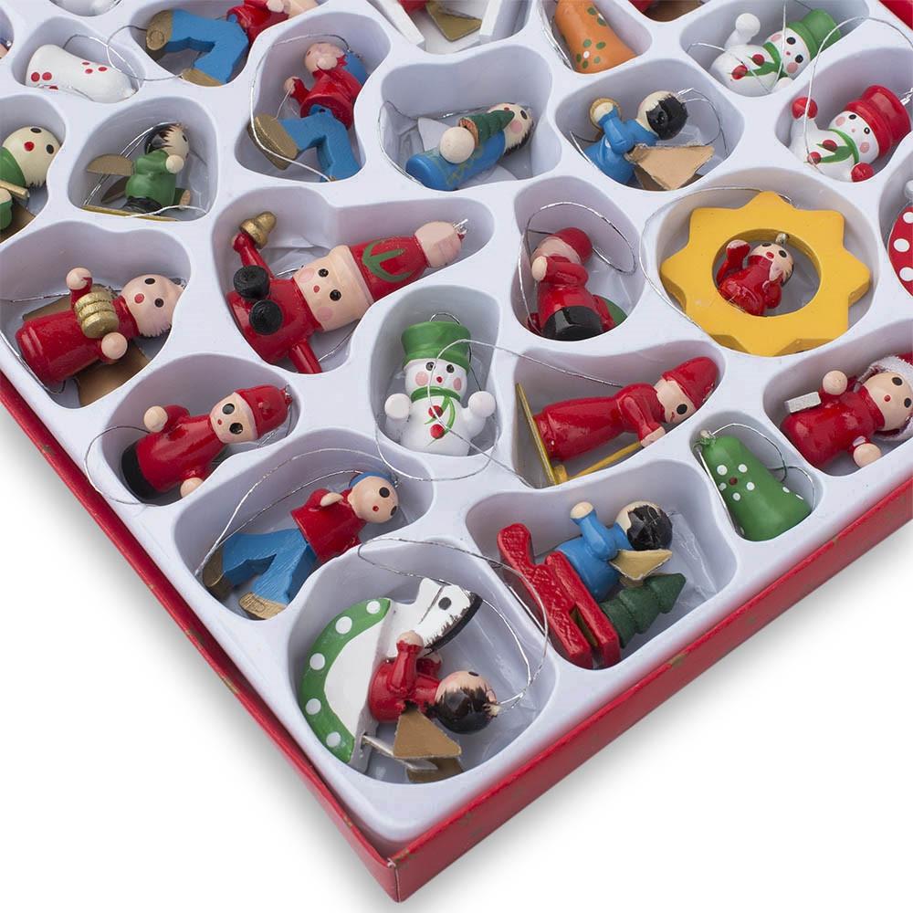 Set of 48 German Style Mini Wooden Christmas Ornaments BestPysanky