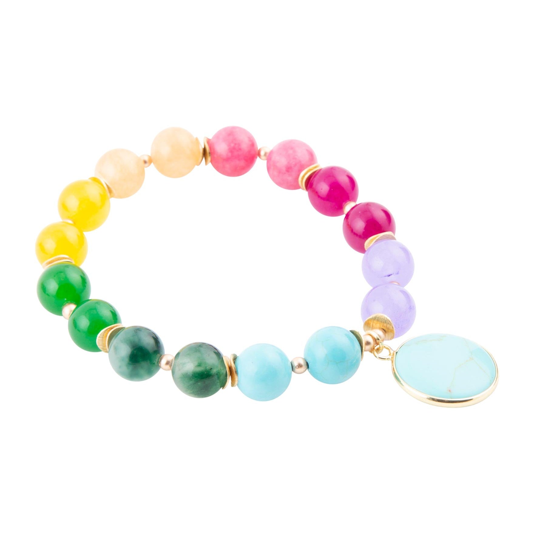 kaleidoscope Multistone Blue Turquoise Charm Bracelet Barse Jewelry