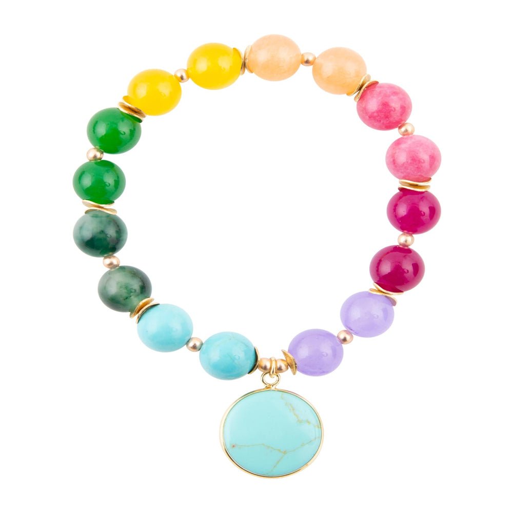 kaleidoscope Multistone Blue Turquoise Charm Bracelet Barse Jewelry