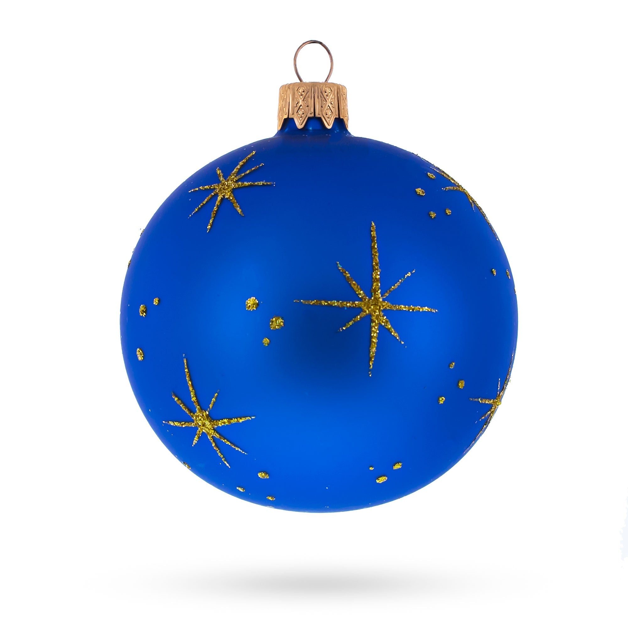 Nativity Scene Sparkling Glass Ball Christmas Ornament 3.25 Inches