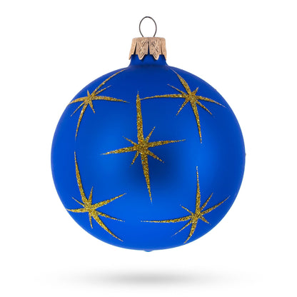 Loving Joseph and Mary Admiring Baby Jesus Glass Ball Christmas Ornament 3.25 Inches