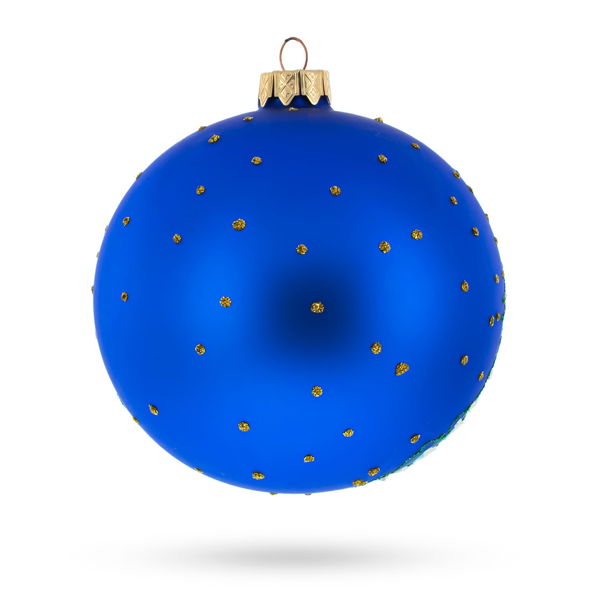 Angels Singing to Baby Jesus Glass Ball Christmas Ornament 4 Inches