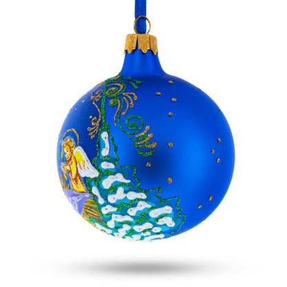 Angels Singing to Baby Jesus Glass Ball Christmas Ornament3.25 Inches