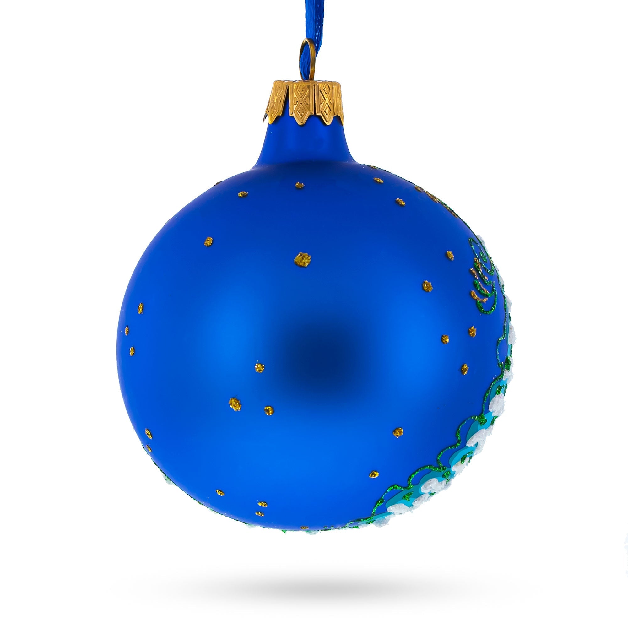 Angels Singing to Baby Jesus Glass Ball Christmas Ornament3.25 Inches