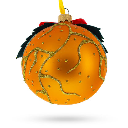 Embossed Ukrainian Kalyna Berries Glass Ball Christmas Ornament 3.25 Inches