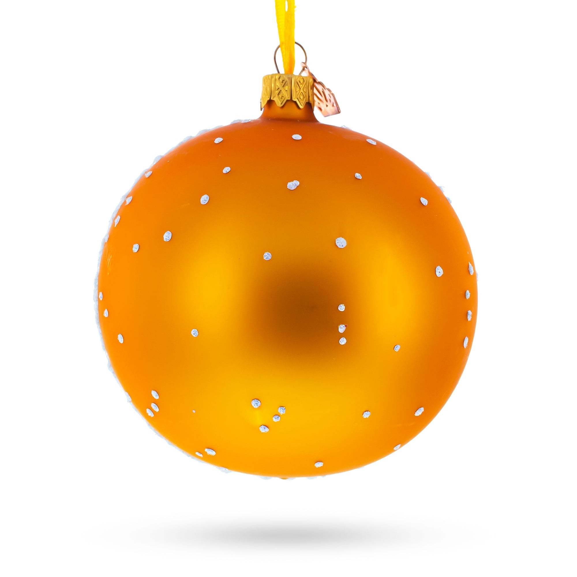 USA Flag and Bald Eagle Glass Ball Christmas Ornament 4 Inches