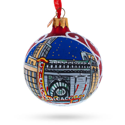 Iconic Chicago Theater Glass Ball Christmas Ornament 3.25 Inches