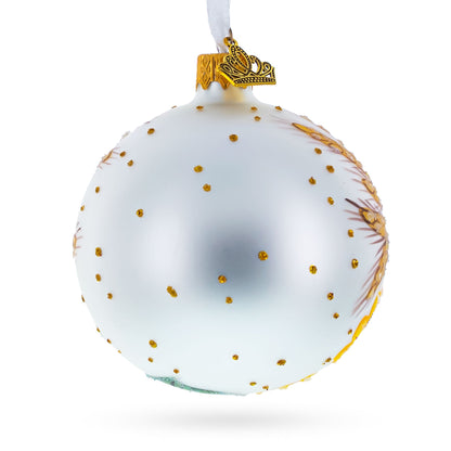 Ukrainian Map Glass Ball Christmas Ornament 3.25 Inches BestPysanky