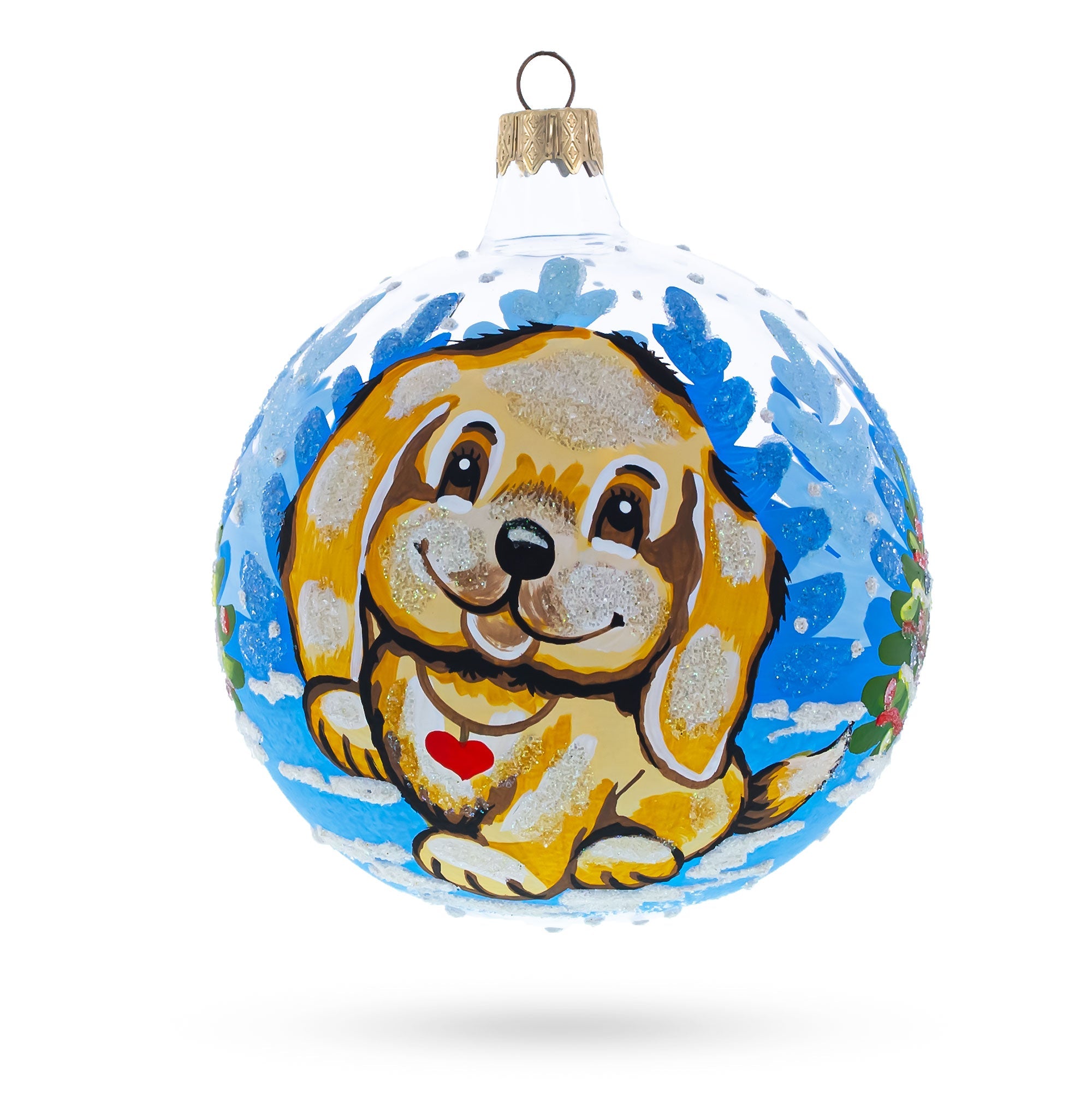 Labrador Retriever Glass Ball Christmas Ornament 4 Inches