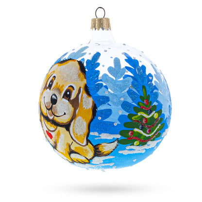 Labrador Retriever Glass Ball Christmas Ornament 4 Inches