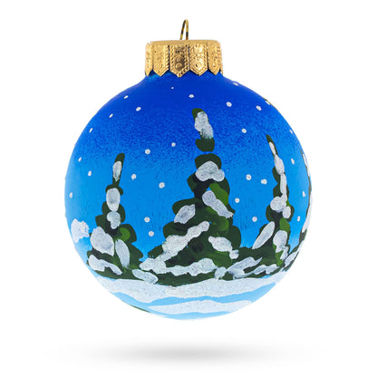 Santa and Reindeer Festive Glass Ball Christmas Ornament 4 Inches