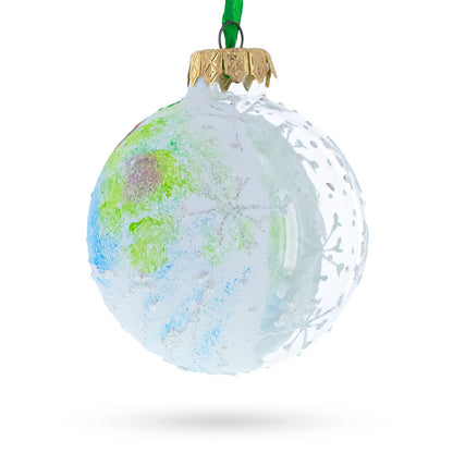 Girl with Candy Cane Glass Ball Christmas Ornament  3.25 Inches