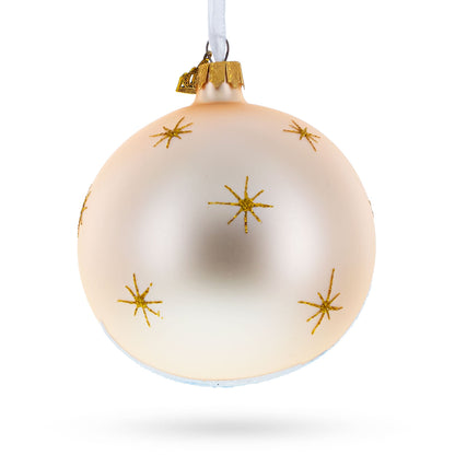 Owl in Snowy Winter Landscape Glass Ball Christmas Ornament 4 Inches