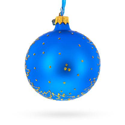 St. Nicholas Reviewing His Gift List Glass Ball Christmas Ornament 3.25 Inches