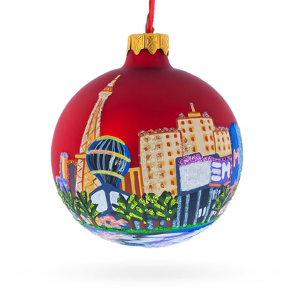 Las Vegas, Nevada Glass Ball Christmas Ornament 3.25 Inches