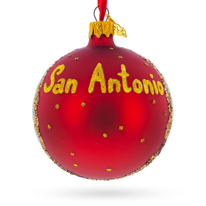The Alamo, San Antonio, Texas Glass Ball Christmas Ornament 3.25 Inches