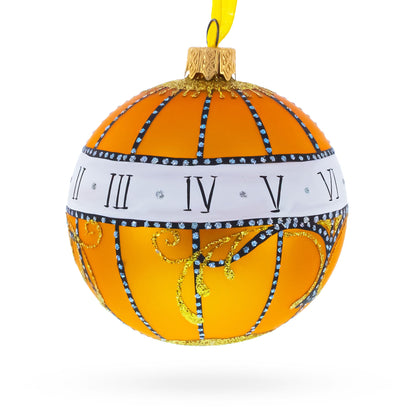 1899 Madonna Lily Clock Royal Glass Ball Christmas Ornament, 3.25 Inches