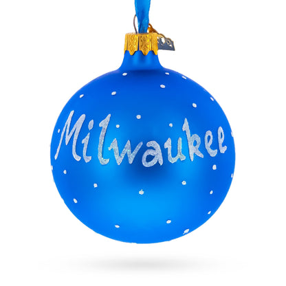Milwaukee, Wisconsin Glass Ball Christmas Ornament 3.25 Inches