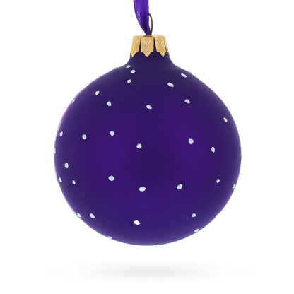 Ballet Dancer on Purple Glass Ball Christmas Ornament 3.25 Inches