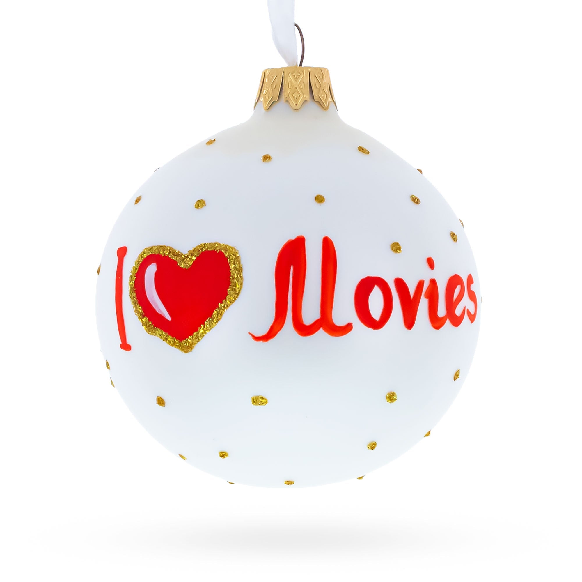 Movie Lover Glass Ball Christmas Ornament 3.25 Inches