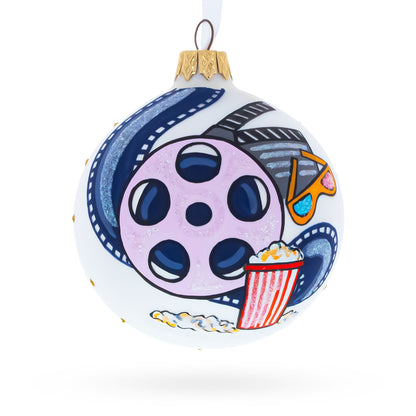 Movie Lover Glass Ball Christmas Ornament 3.25 Inches