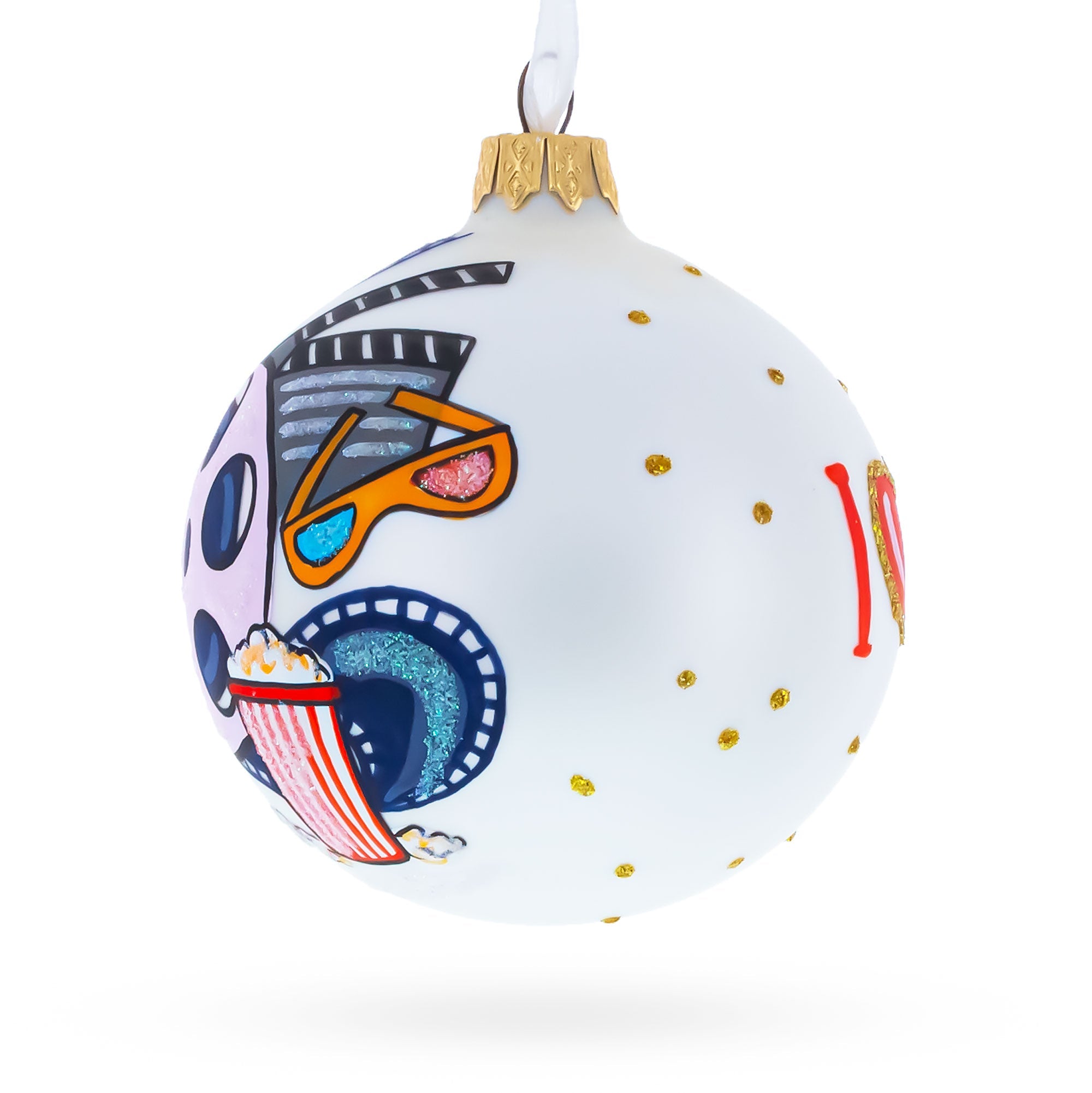 Movie Lover Glass Ball Christmas Ornament 3.25 Inches