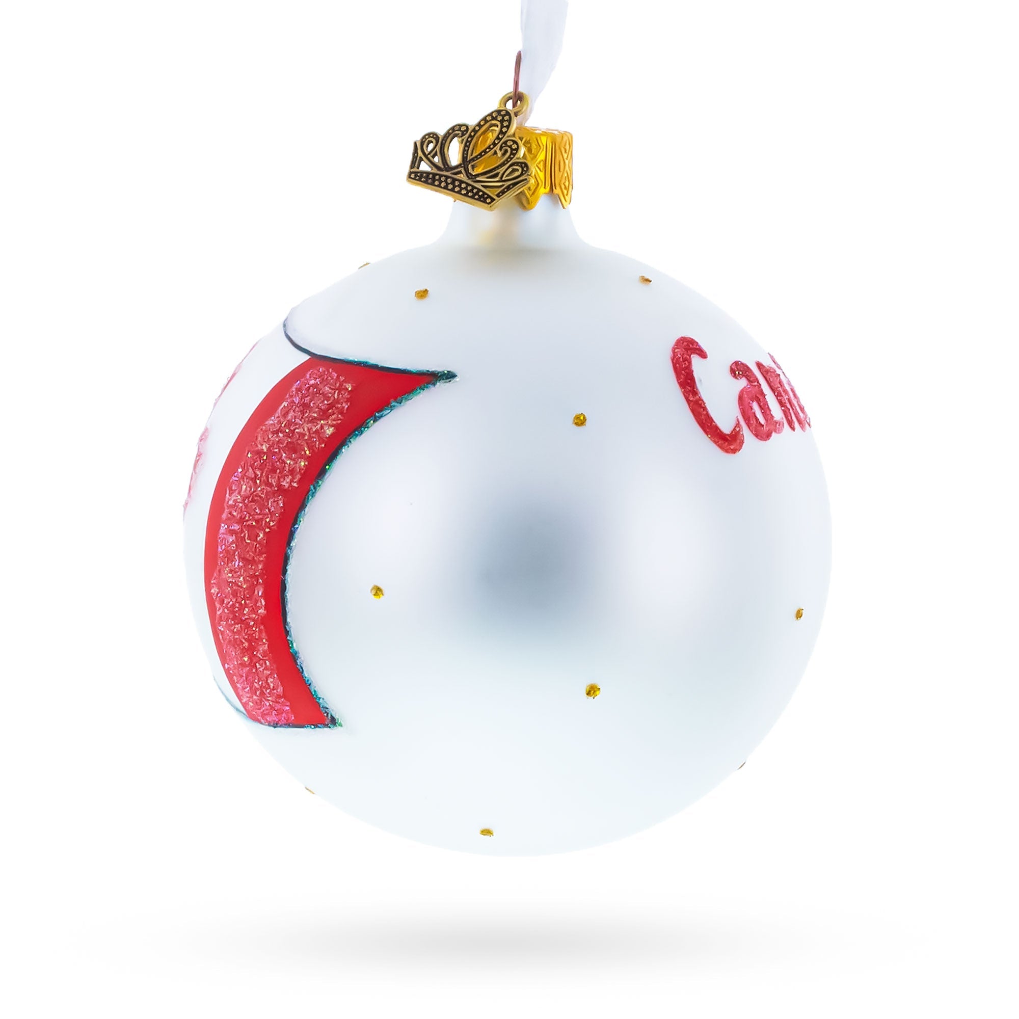 Flag of Canada Glass Ball Christmas Ornament 3.25 Inches