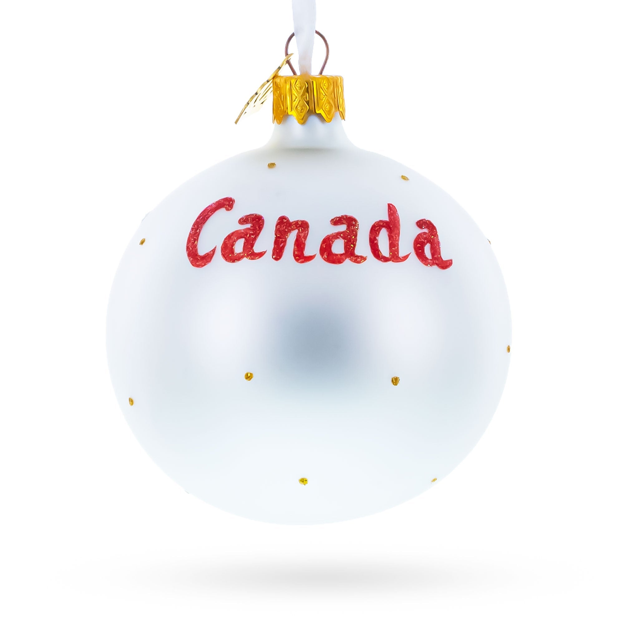 Flag of Canada Glass Ball Christmas Ornament 3.25 Inches